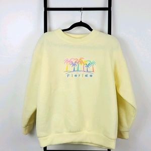 Vintage ESY sport Wear Women Size S yellow sweater sweatshirt embroidered Y2K